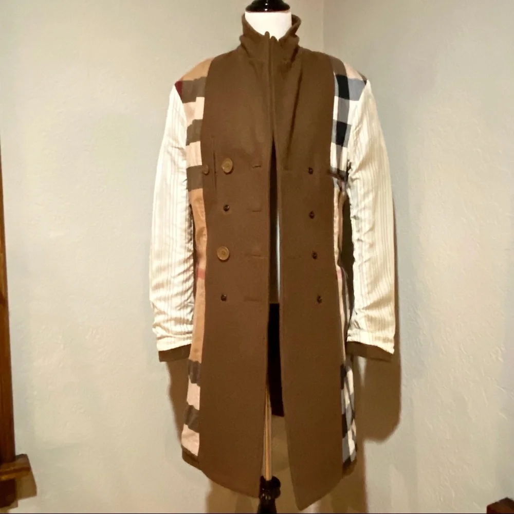 NWT Burberry Brit Men's Brown Chesterfield Virgin Wool Car Coat, XS - Picture 10 of 16